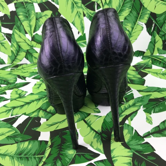 Brian Atwood Fontanne Purple Snake Platforms - Picture 4 of 7
